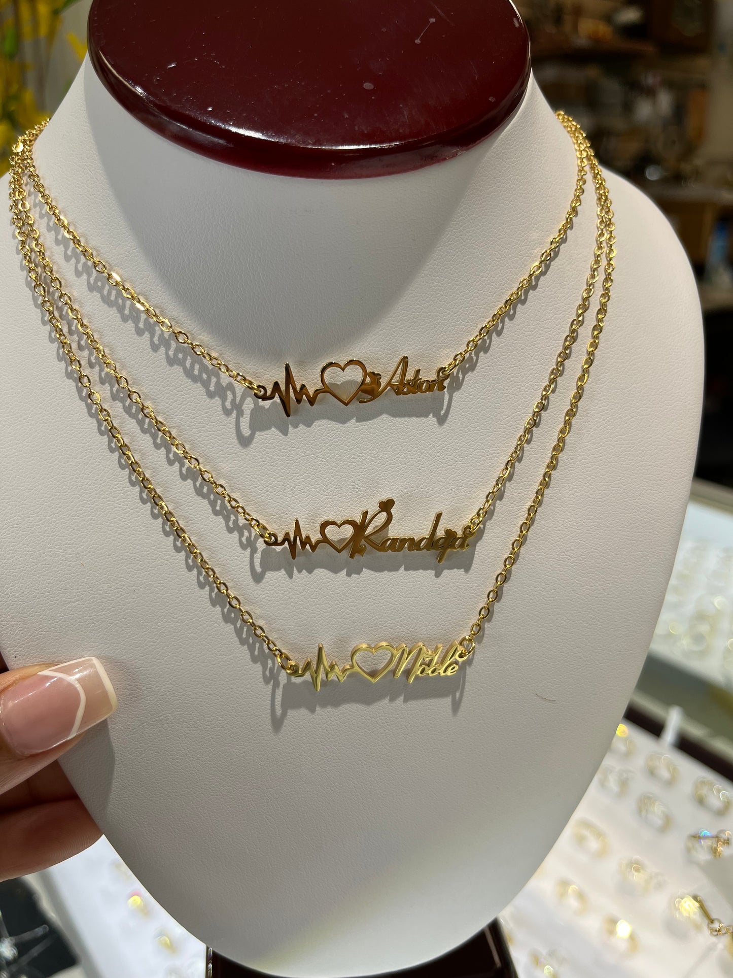 Heart Beat Name Necklace