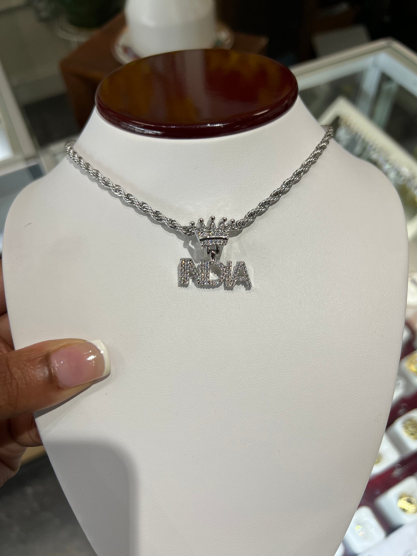 Icy Crowned Name Necklace