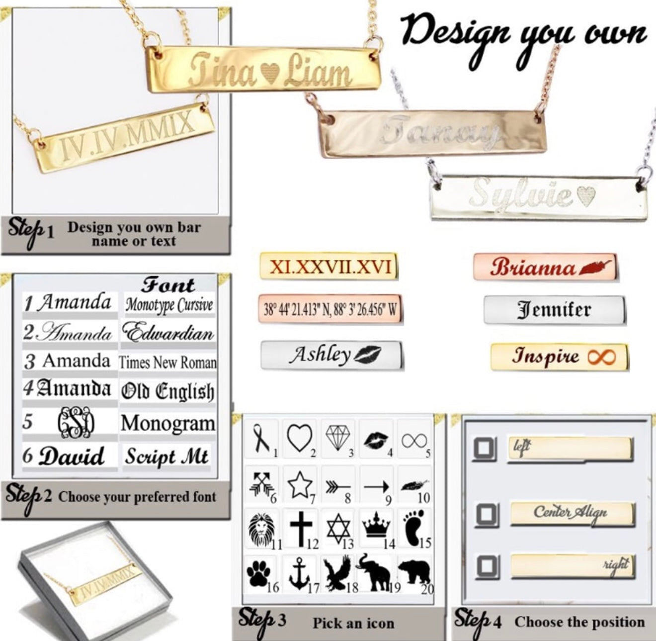 18K vertical bar necklace