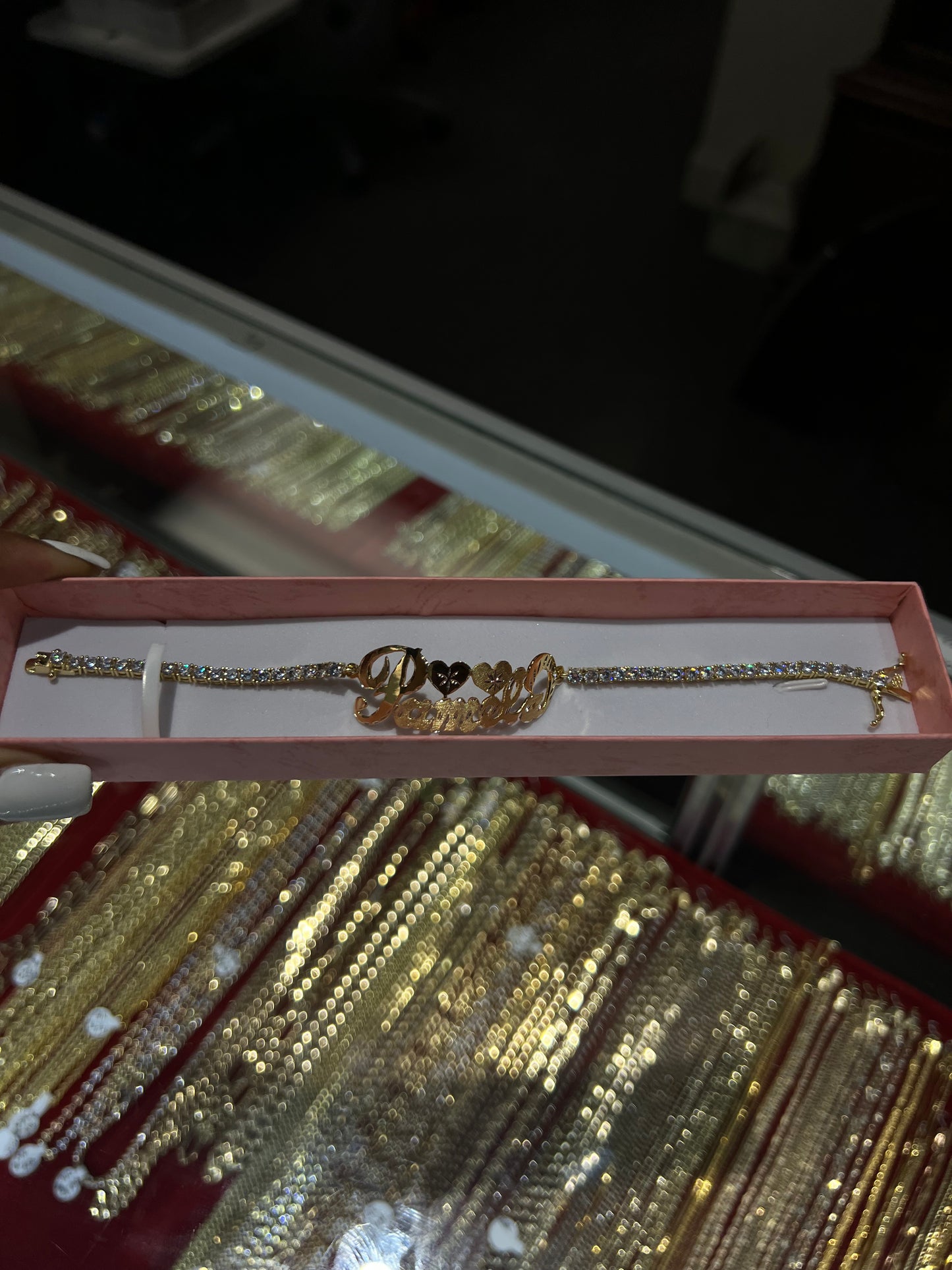 Diamond Nameplate Tennis Bracelet