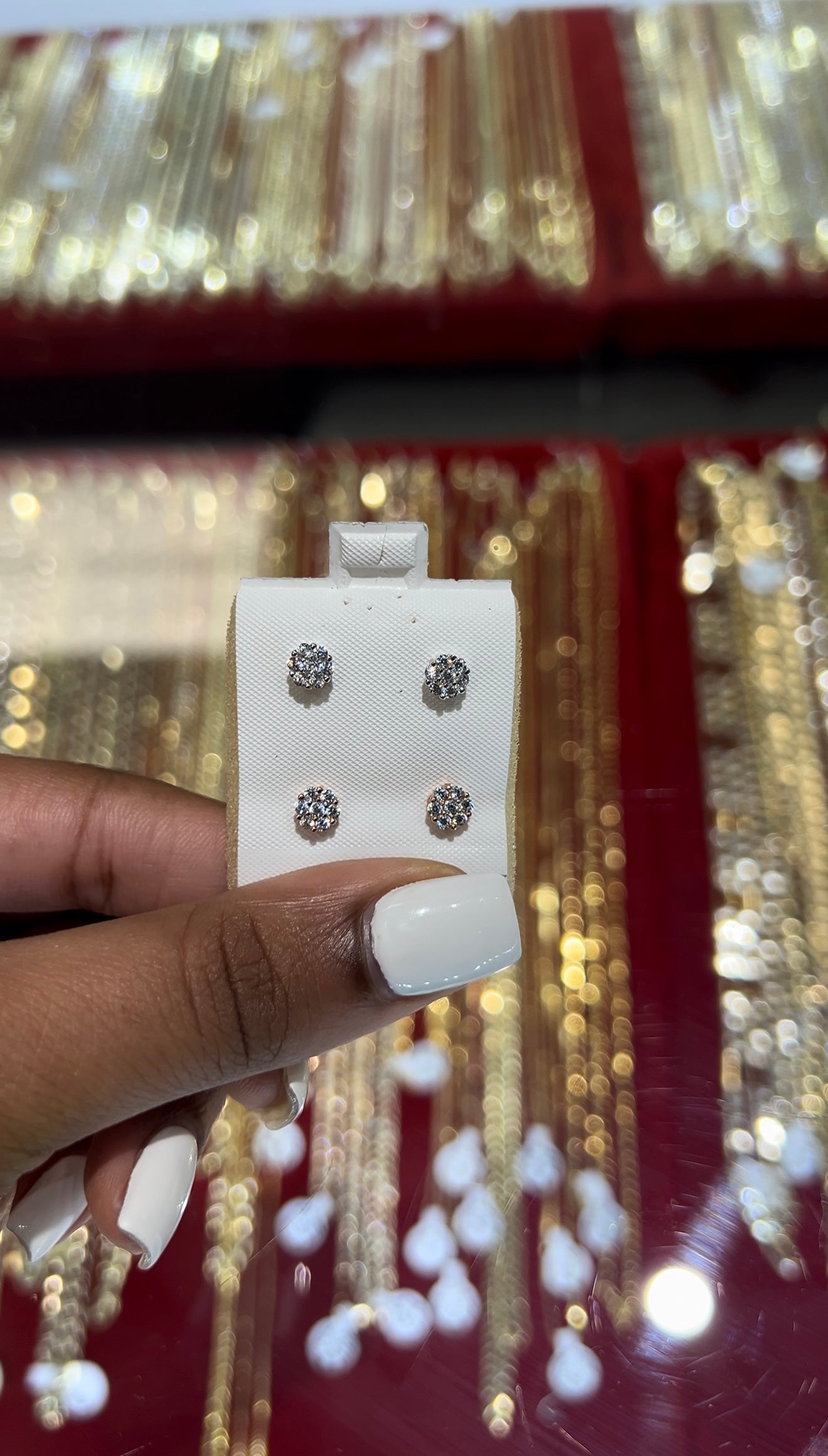 Diamond Flower Studs