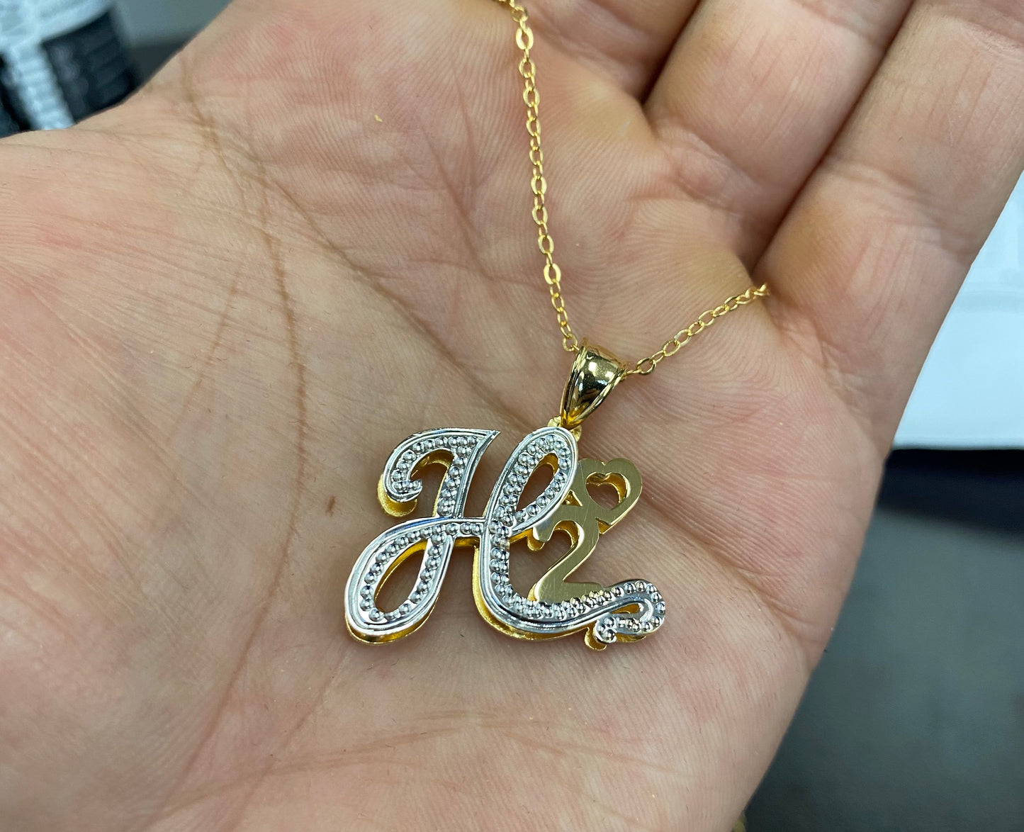 Double Plated Two Tone Initial Necklace