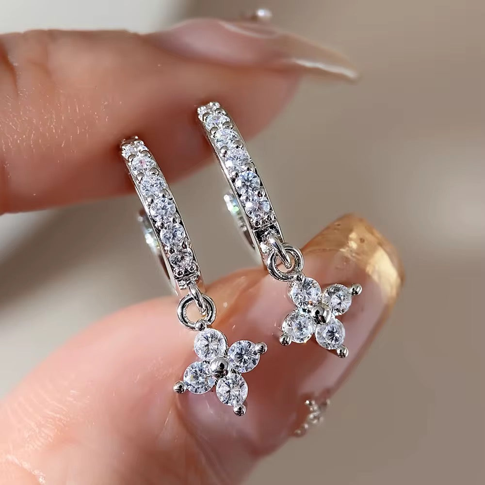 Dangling Clover Hoops