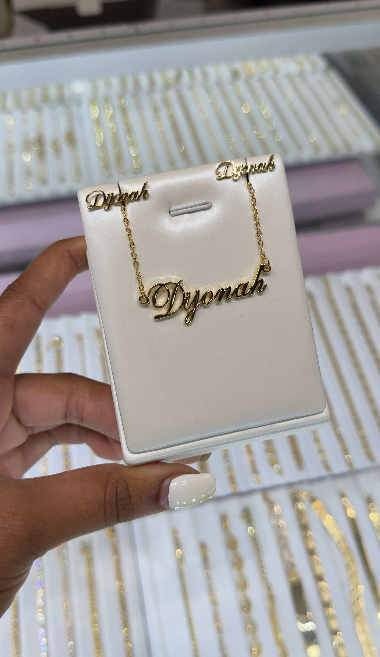 Name Necklace & Stud Earrings Set