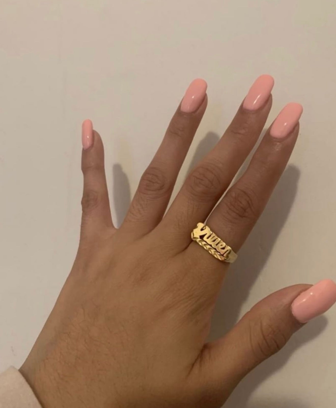 Script Font Nameplate Ring