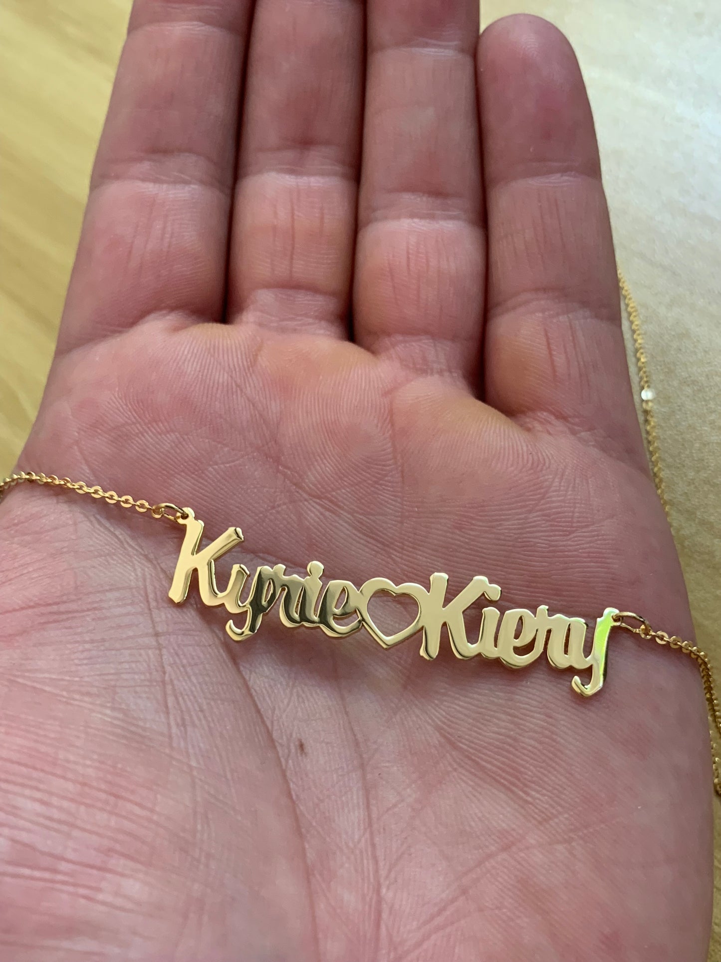 In your heart name necklace