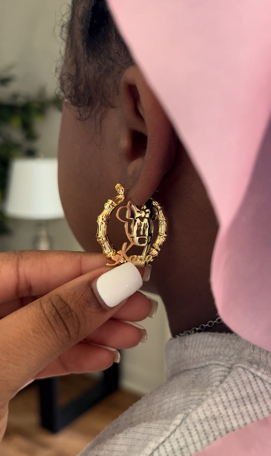 Minnie Namplate Hoops