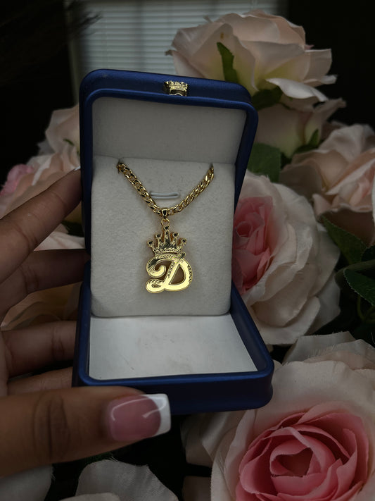 Double plated custom initial necklace