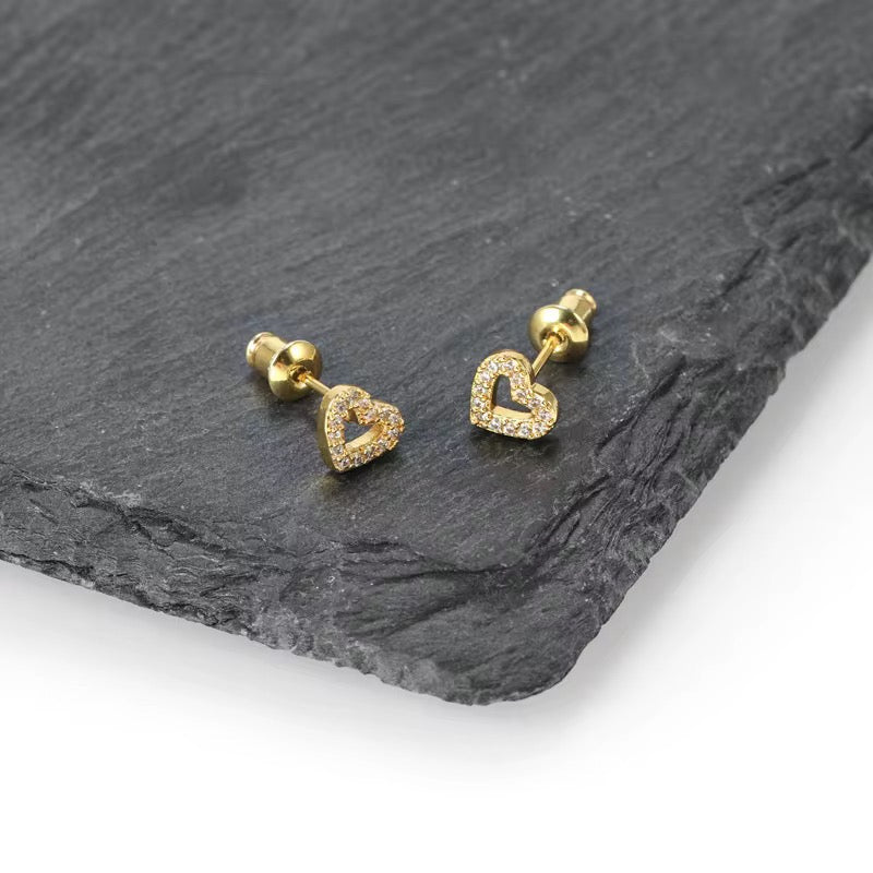 Mini heart studs
