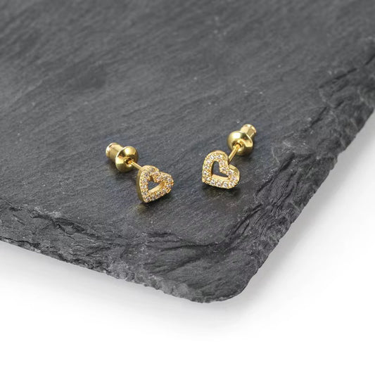 Mini heart studs
