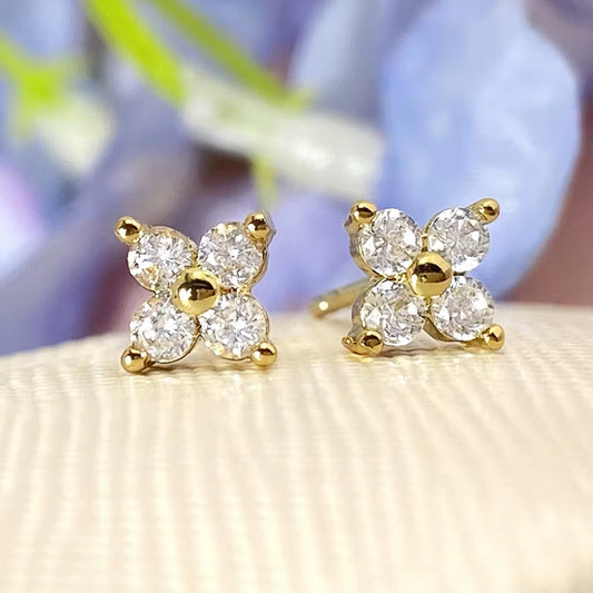 Dainty Clover Girl Studs