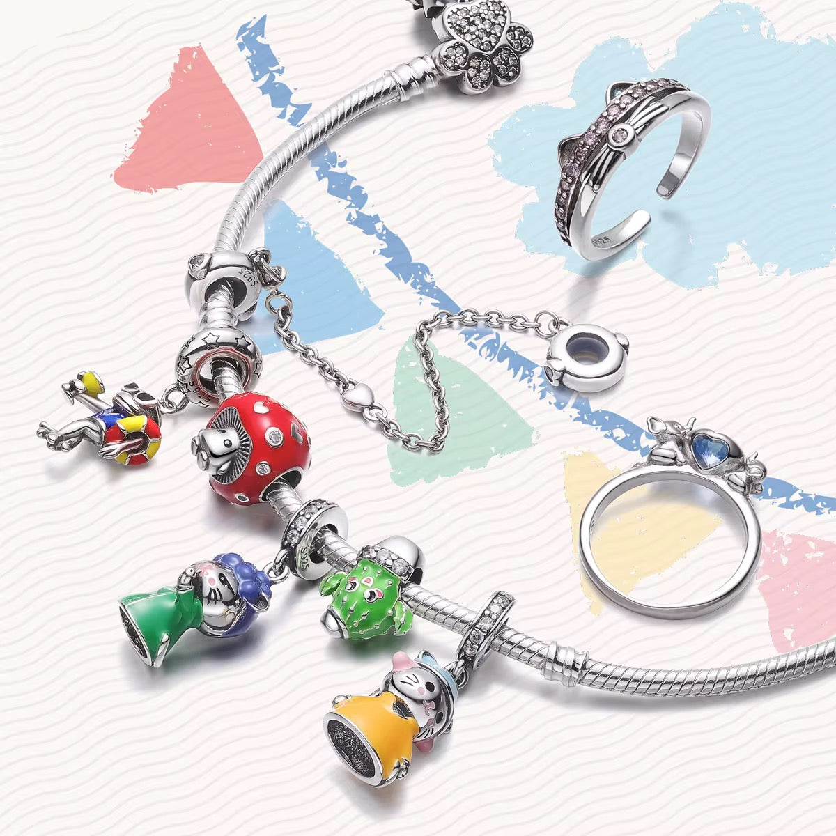 Pandora Charm snake Bracelet *charms purchased separately *