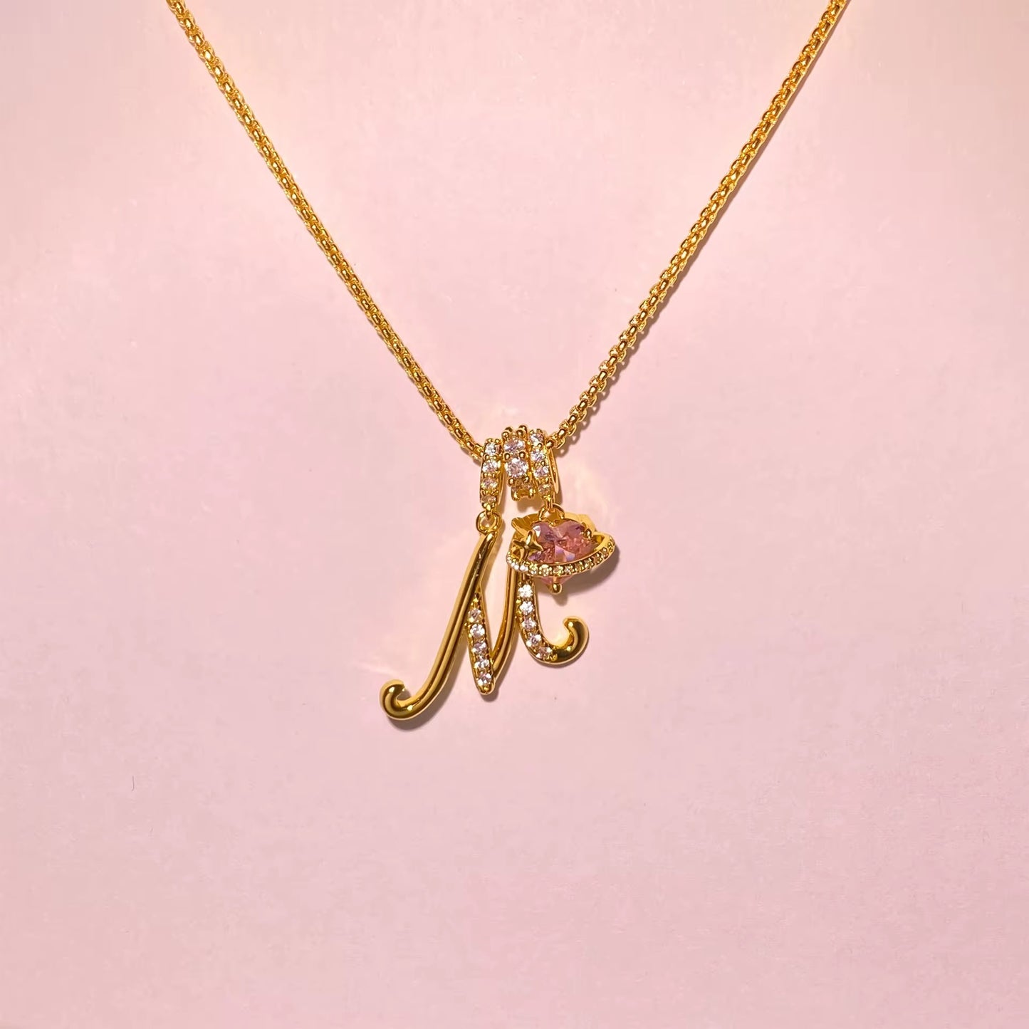 Icy love initial necklace