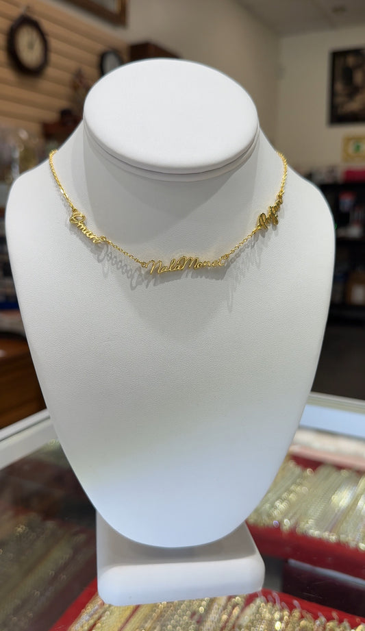 Elegant 3 Name Necklace