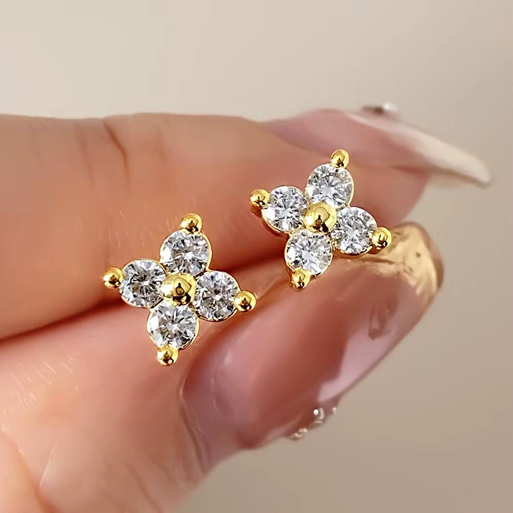 Dainty Clover Girl Studs