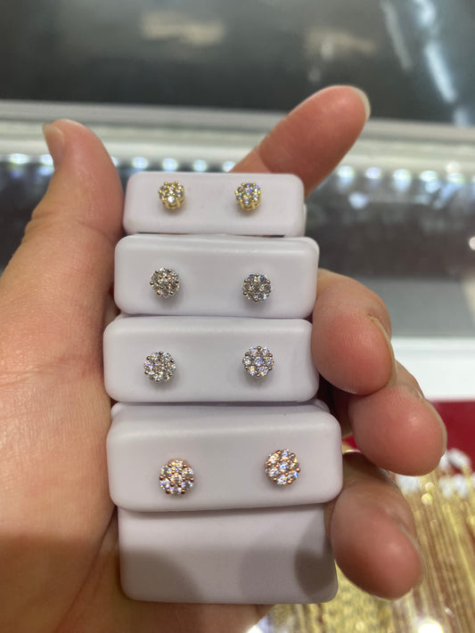 Diamond Flower Studs