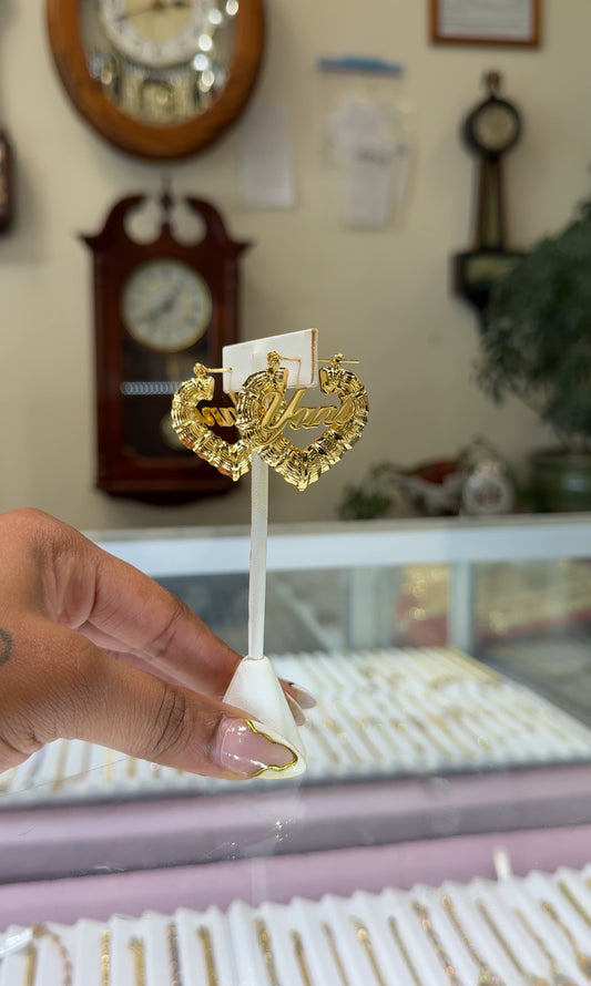 Love Heart Bamboo Hoops