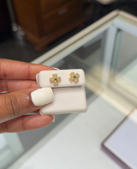 Dainty Diamond Clover Studs