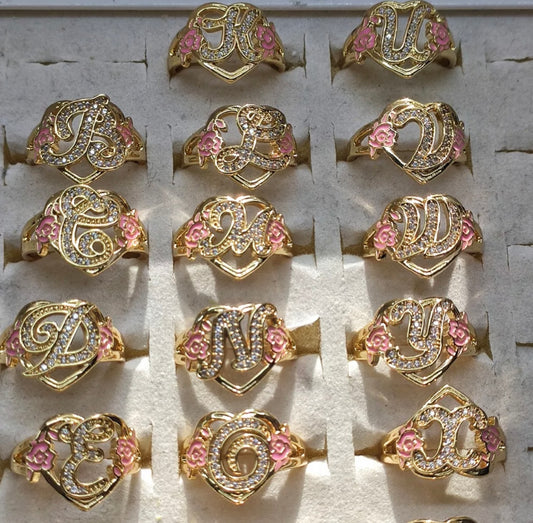 Floral Initial Ring