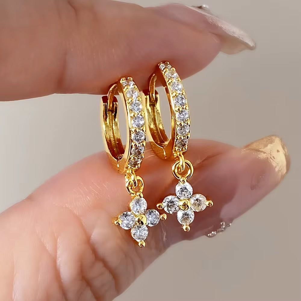 Dangling Clover Hoops