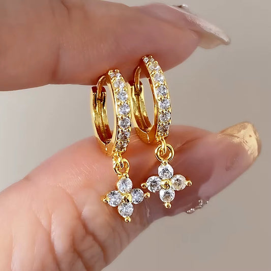 Dangling Clover Hoops