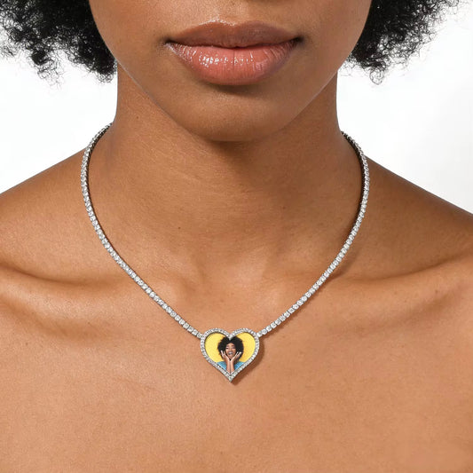 Heart Connection Photo Tennis Chain