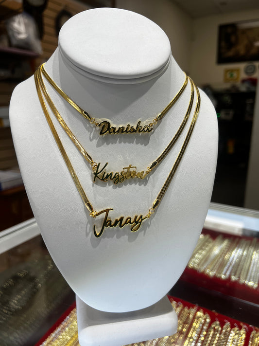 Herringbone Name Necklace
