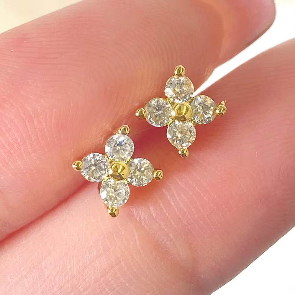 Dainty Clover Girl Studs