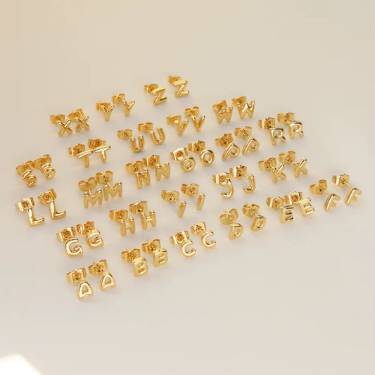 Dainty Gold initial earrings
