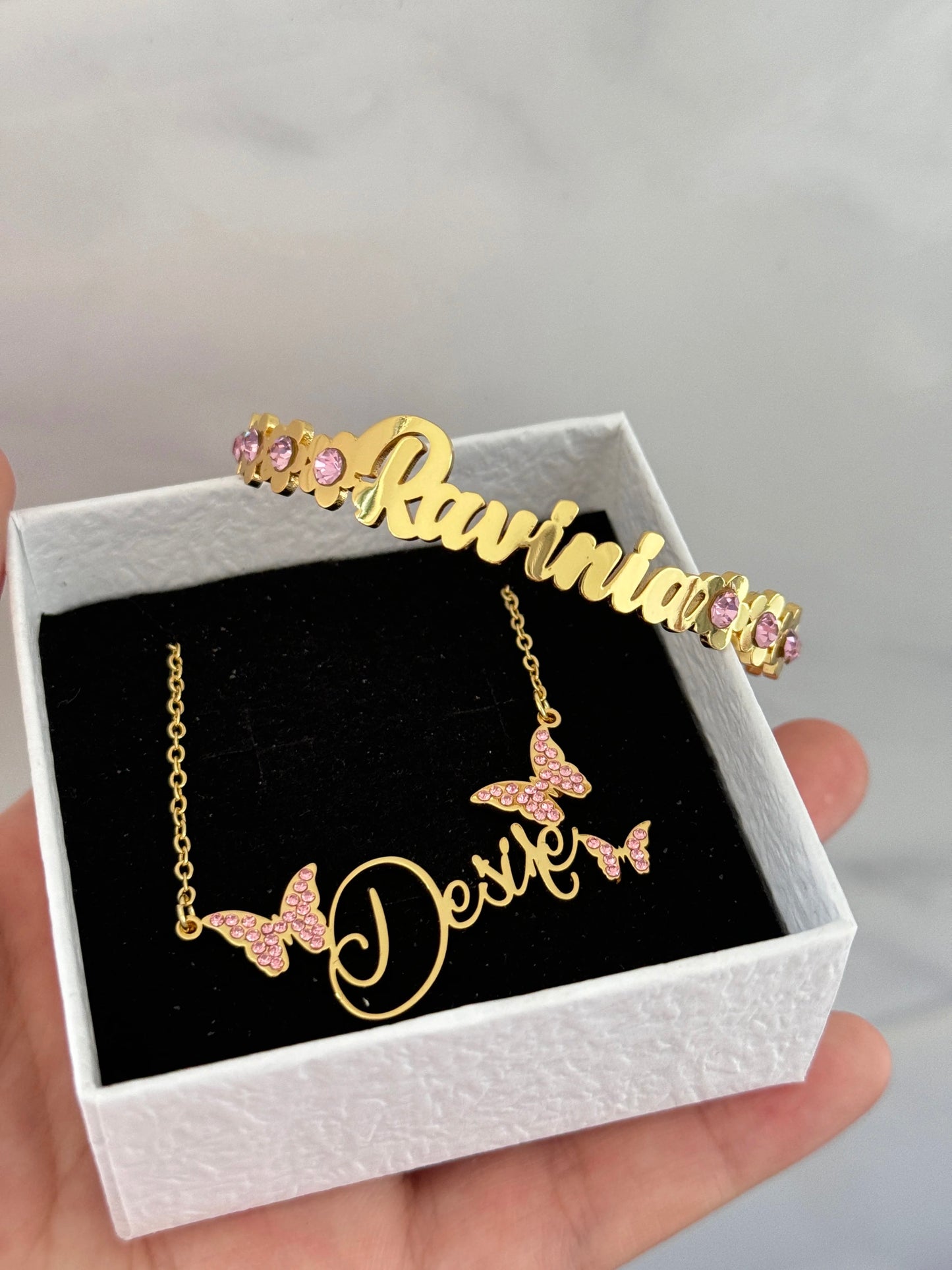 2PC Butterfly Bangle Set