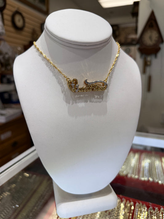 Double Plated Cross Name Necklace