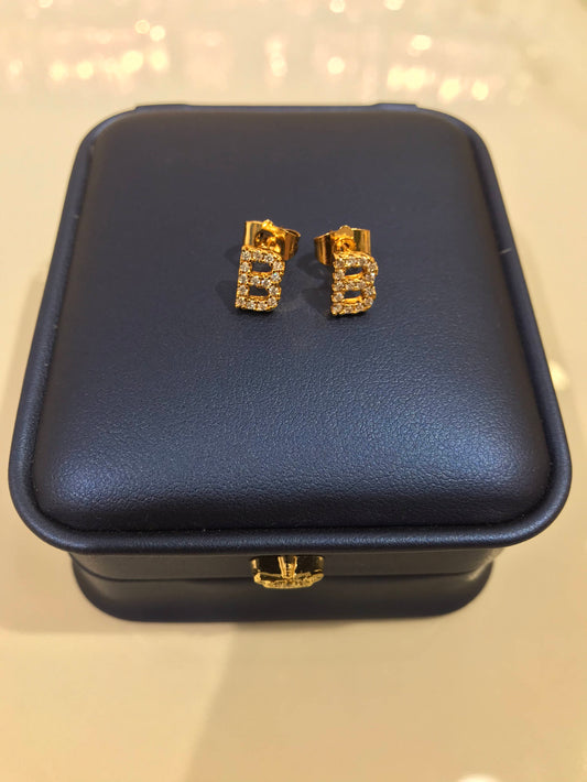 Diamond Initial Studs