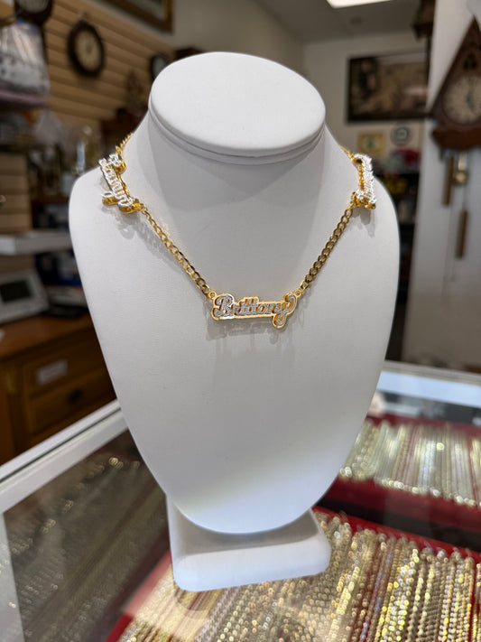 Doubleplated 3 Name Necklace