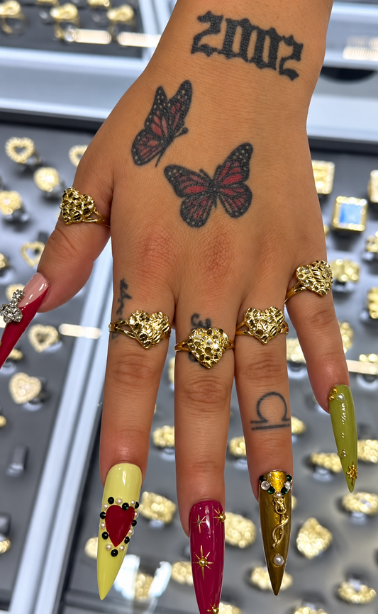 14K Gold Heart Nugget Ring