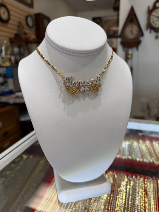 Elegant Two Tone Name Necklace