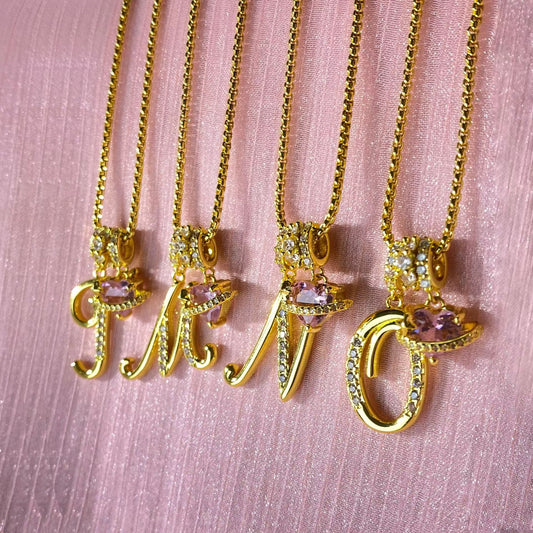 Icy love initial necklace