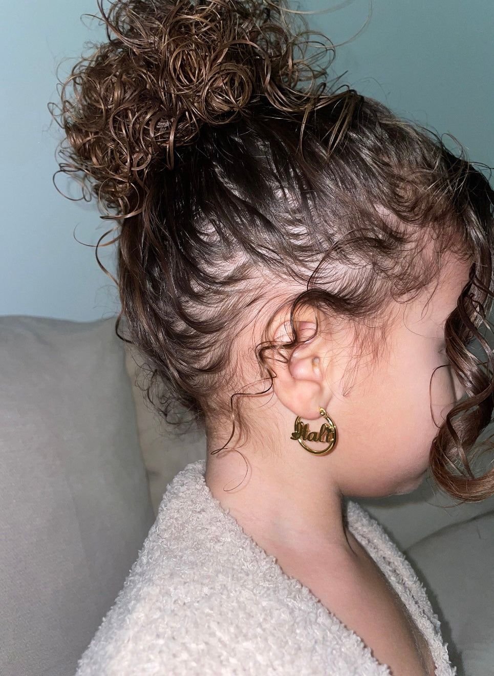 Tiny Nameplate Hoops