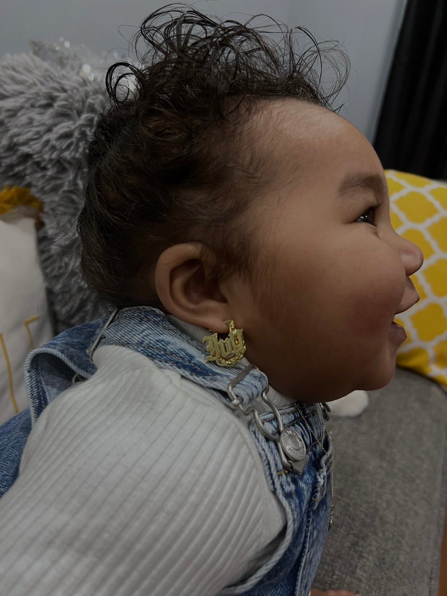 14K Baby Girl Bamboo Hoops