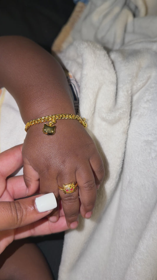 2PC Hello Kitty Charm Bracelet & Ring Set